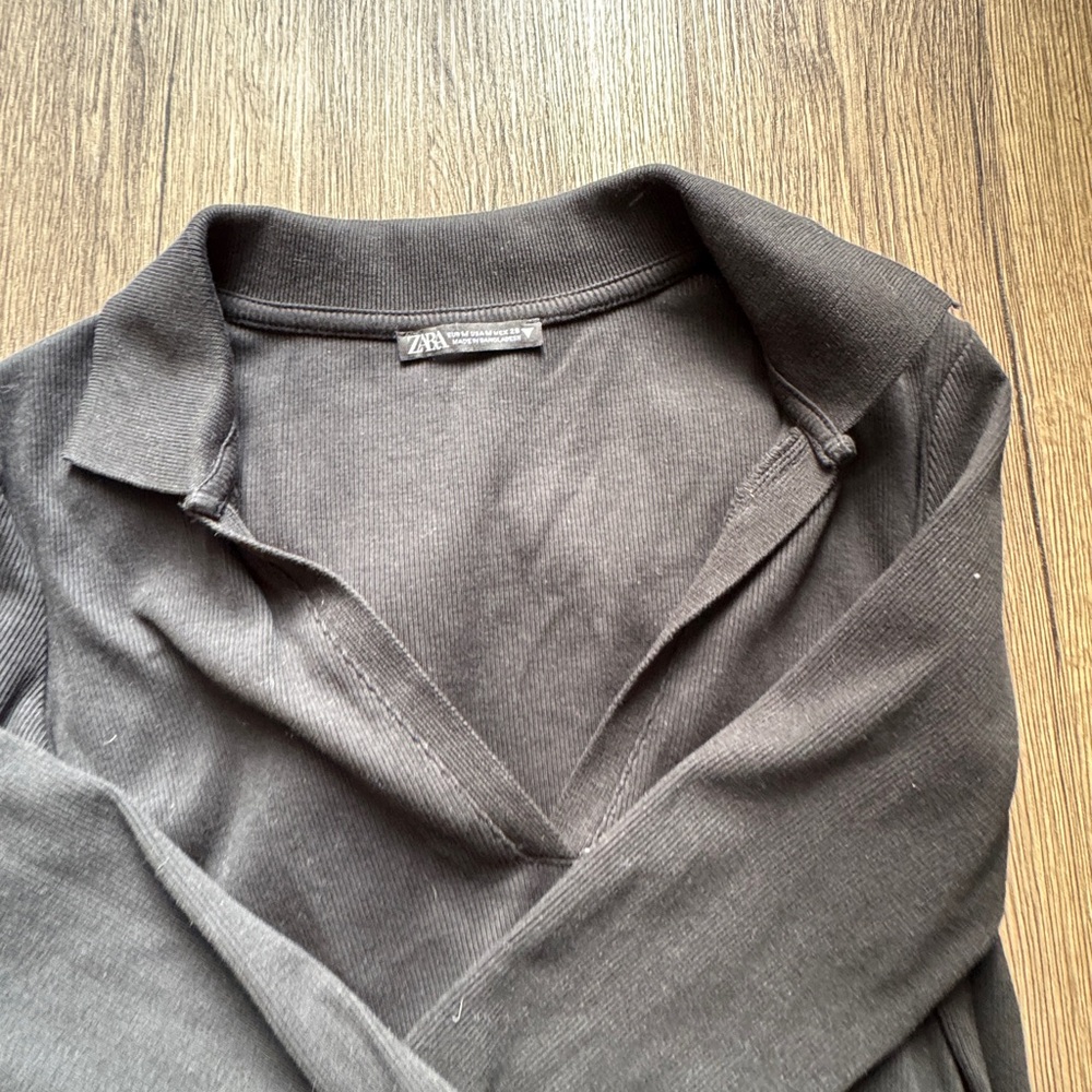 Zara Black Ribbed Top - Picture 3 of 3
